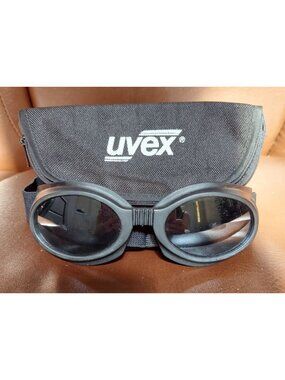 UVEX 9954.500 Black Zipper Spectacles Protective Case & Black Goggles Adjustable